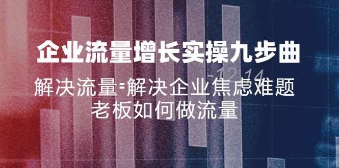 （11822期）企业流量增长实战九步曲，解决流量=解决企业焦虑难题，老板如何做流量| 网创圈