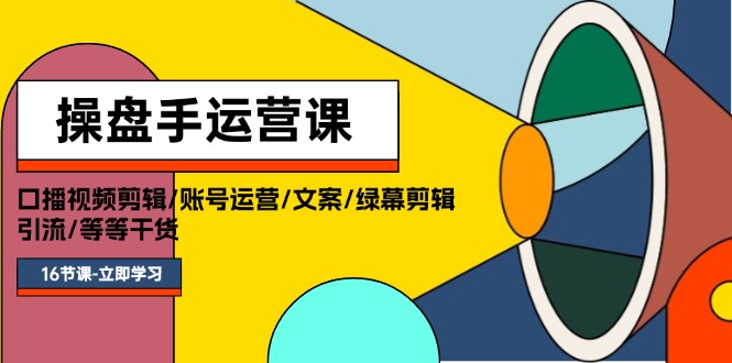 （11803期）操盘手运营课程：口播视频剪辑/账号运营/文案/绿幕剪辑/引流/干货/16节| 网创圈