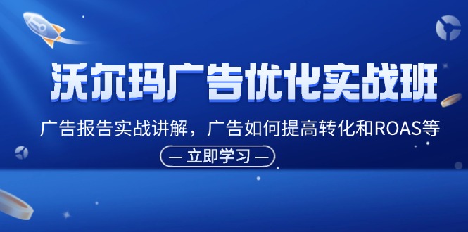 （11847期）沃尔玛广告优化实战班，广告报告实战讲解，广告如何提高转化和ROAS等| 网创圈