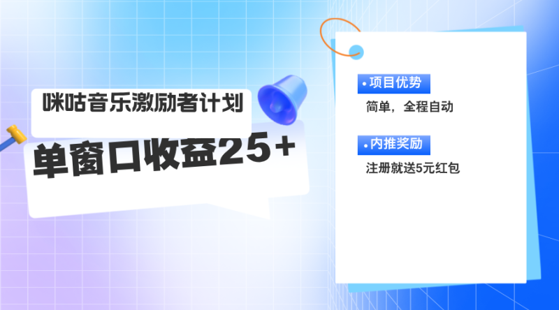 （11942期）咪咕激励者计划，单窗口收益20~25，可矩阵操作| 网创圈
