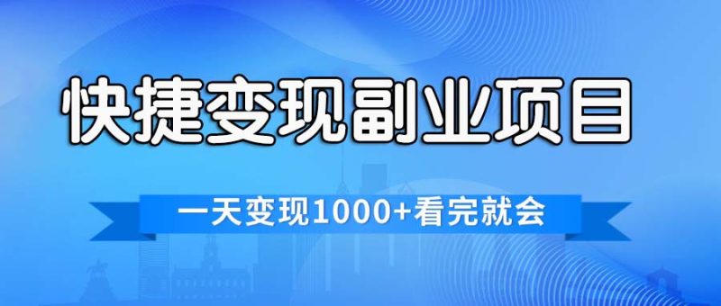 （11932期）快捷变现的副业项目，一天变现1000+，各平台最火赛道，看完就会| 网创圈