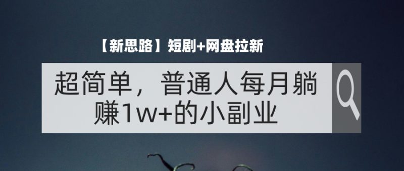 （11980期）【新思路】短剧+网盘拉新，超简单，普通人每月躺赚1w+的小副业| 网创圈