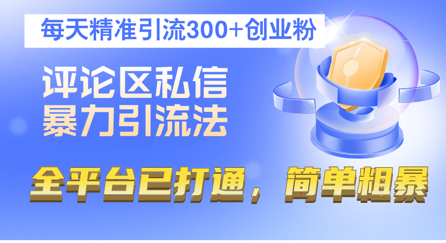 （12714期）评论区私信暴力引流法，每天精准引流300+创业粉，全平台已打通，简单粗暴| 网创圈