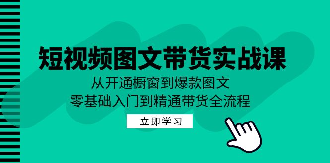 （12655期）短视频图文带货实战课：从开通橱窗到爆款图文，零基础入门到精通带货| 网创圈