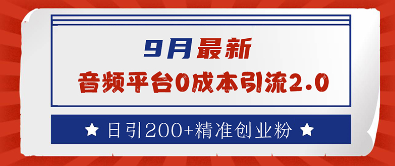 （12583期）9月最新：音频平台0成本引流，日引流200+精准创业粉| 网创圈
