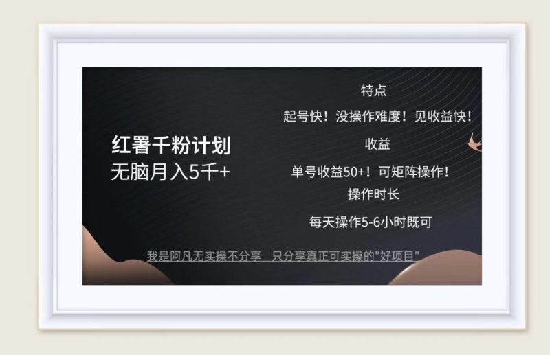 （12560期）红薯千粉计划无脑月入5千+！既做既赚！| 网创圈