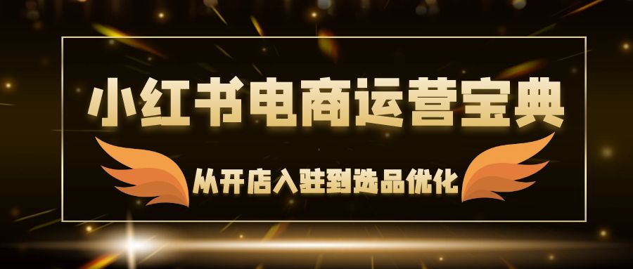 （12497期）小红书电商运营宝典：从开店入驻到选品优化，一站式解决你的电商难题| 网创圈