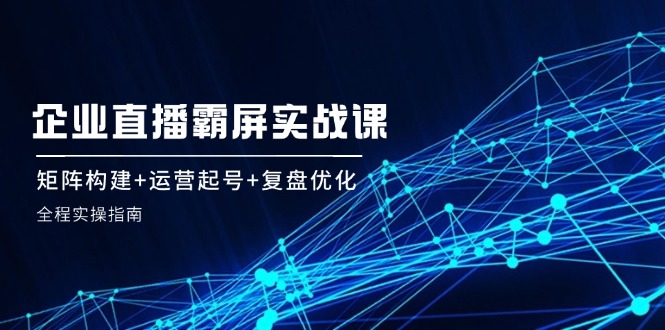 （12338期）企 业 直 播 霸 屏实战课：矩阵构建+运营起号+复盘优化，全程实操指南| 网创圈