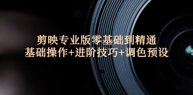 （12310期）剪映专业版零基础到精通：基础操作+进阶技巧+调色预设"| 网创圈