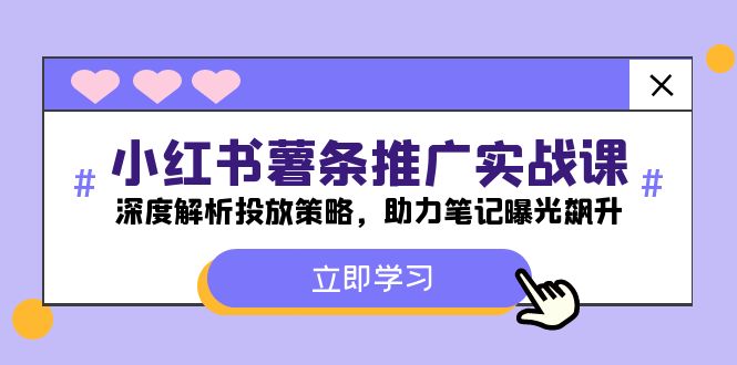 （12289期）小红书-薯 条 推 广 实战课：深度解析投放策略，助力笔记曝光飙升| 网创圈