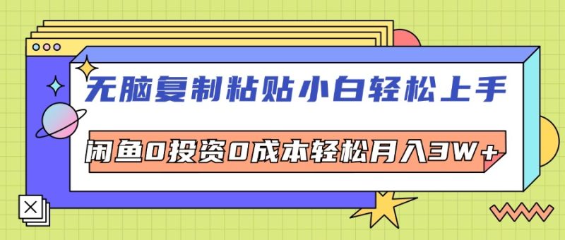 （12258期）无脑复制粘贴，小白轻松上手，电商0投资0成本轻松月入3W+| 网创圈