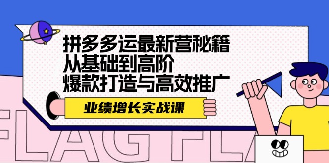 （12260期）拼多多运最新营秘籍：业绩 增长实战课，从基础到高阶，爆款打造与高效推广| 副业网