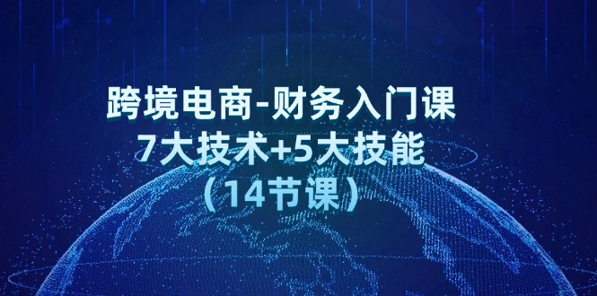 （12047期）跨境电商-财务入门课：7大技术+5大技能（14节课）| 网创圈