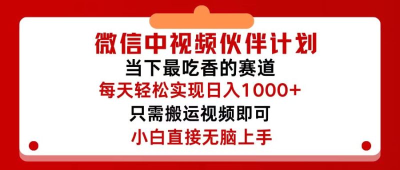 （12017期）微信中视频伙伴计划，仅靠搬运就能轻松实现日入500+，关键操作还简单，…| 副业网