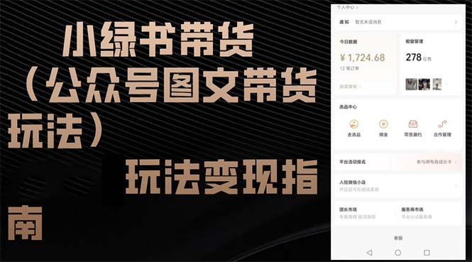 （12902期）小绿书带货（公众号图文带货玩法）玩法变现指南| 网创圈