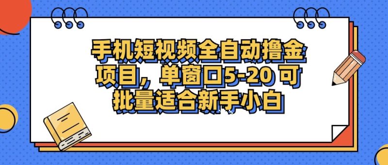 （12898期）手机短视频掘金项目，单窗口单平台5-20 可批量适合新手小白| 副业网