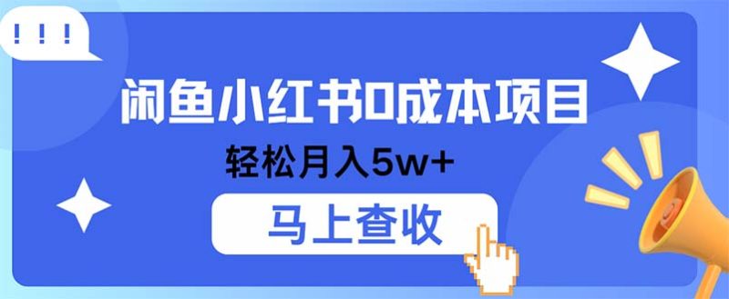 （12777期）小鱼小红书0成本项目，利润空间非常大，纯手机操作| 网创圈