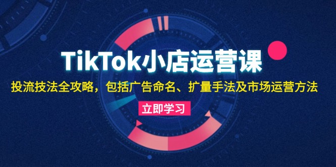 （13063期）TikTok小店运营课：投流技法全攻略，包括广告命名 扩量手法及市场运营方法| 副业网