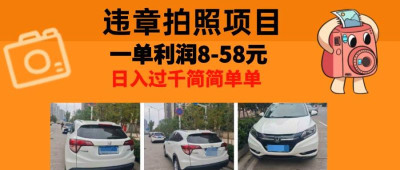 （13143期）最强副业，违章拍照，一单利润8-58元，全国大小城市都可做| 网创圈