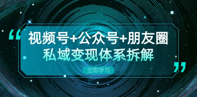 （13174期）视频号+公众号+朋友圈私域变现体系拆解，全体平台流量枯竭下的应对策略| 网创圈