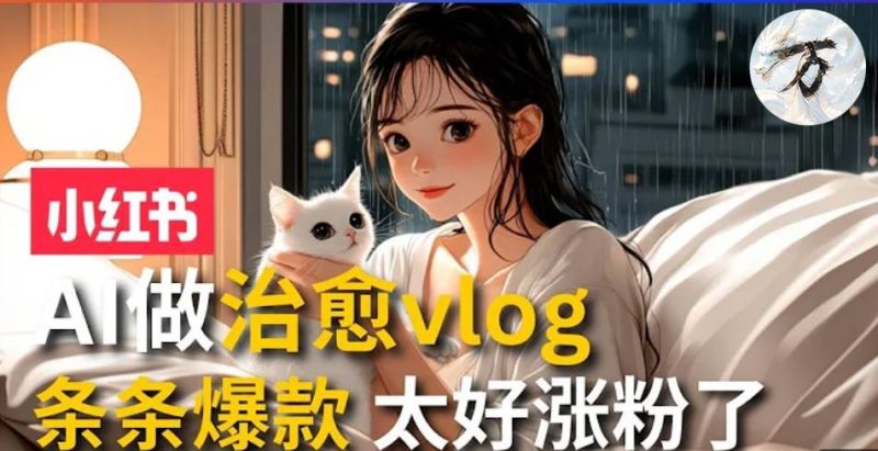 （13172期）AI治愈系vlog动画视频，小红书1个月轻松涨粉破万，商单报价1500+日入2000+| 网创圈