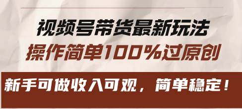 （13337期）视频号带货最新玩法，操作简单100%过原创，新手可做收入可观，简单稳定！| 网创圈