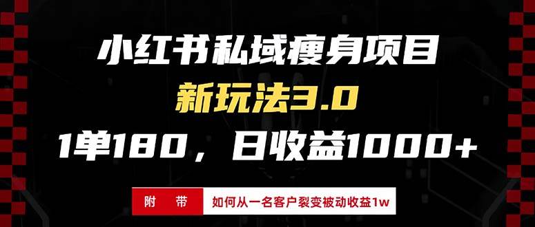 （13348期）小红书瘦身项目3.0模式，新手小白日赚收益1000+（附从一名客户裂变收益…| 网创圈