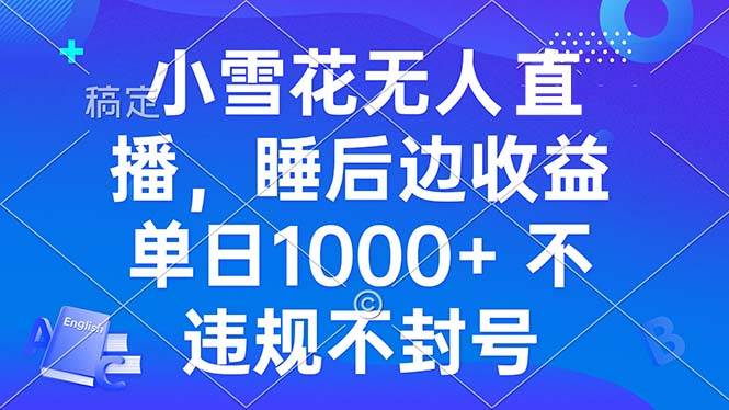 （13491期）小雪花无人直播 睡后收益单日1000+ 零粉丝新号开播 不违规 看完就会| 网创圈