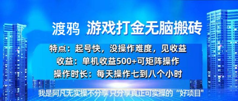 （13501期）韩国知名游戏打金无脑搬砖单机收益500+| 副业网