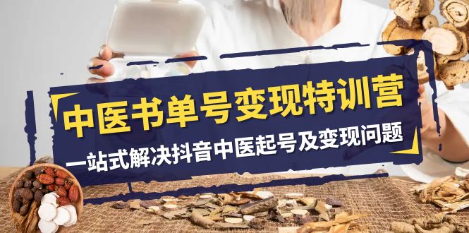 中医书单号变现特训营，一站式解决抖音中医起号及变现问题（14节课）| 副业网