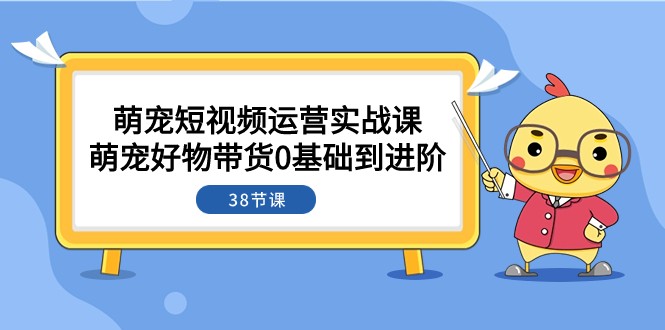 萌宠·短视频运营实战课：萌宠好物带货0基础到进阶（38节课）| 副业网