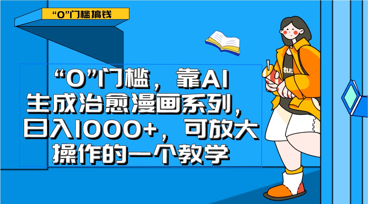 0门槛，靠AI生成治愈漫画系列，日入1000+，可放大操作的一个教学| 副业网
