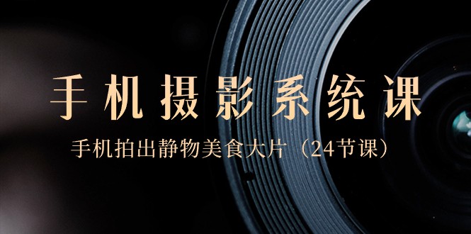 0基础手机摄影系统课，手机拍出静物美食大片（24节课）| 副业网