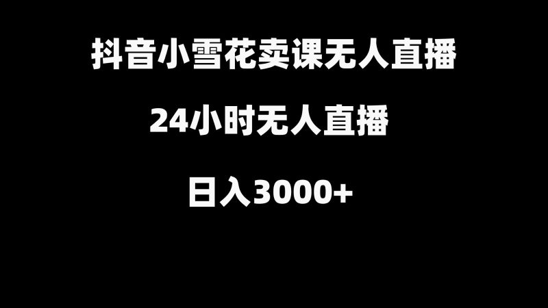 抖音小雪花卖缝补收纳教学视频课程，无人直播日入3000+| 副业网