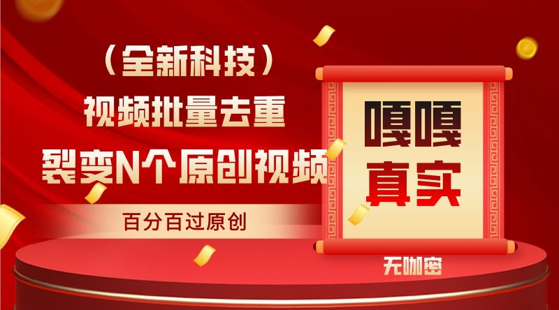 最新全自动去重技术，批量操作百分百过原创| 网创圈