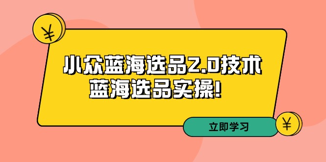 拼多多培训第33期：小众蓝海选品2.0技术-蓝海选品实操| 网创圈