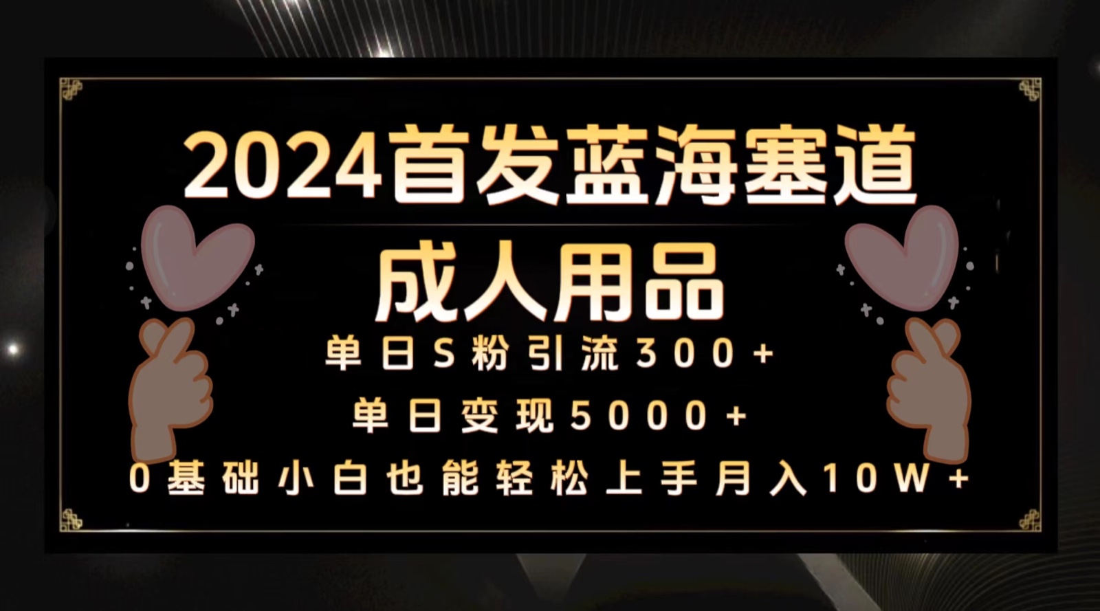 2024首发蓝海塞道成人用品，月入10W+保姆教程| 网创圈