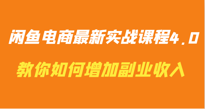 闲鱼电商最新实战课程4.0-教你如何快速增加副业收入| 网创圈