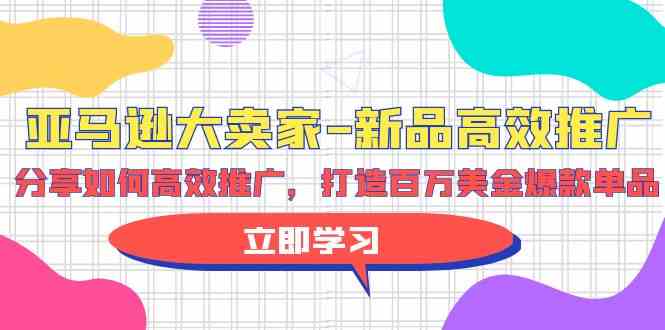 亚马逊大卖家新品高效推广，分享如何高效推广，打造百万美金爆款单品| 网创圈