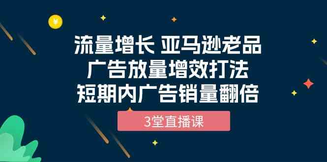 流量增长 亚马逊老品广告放量增效打法，短期内广告销量翻倍（3堂直播课）| 网创圈
