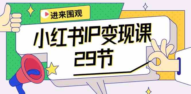 小红书IP变现课：开店/定位/IP变现/直播带货/爆款打造/涨价秘诀/等等/29节| 网创圈