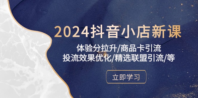 2024抖音小店新课，体验分拉升/商品卡引流/投流效果优化/精选联盟引流/等| 副业网