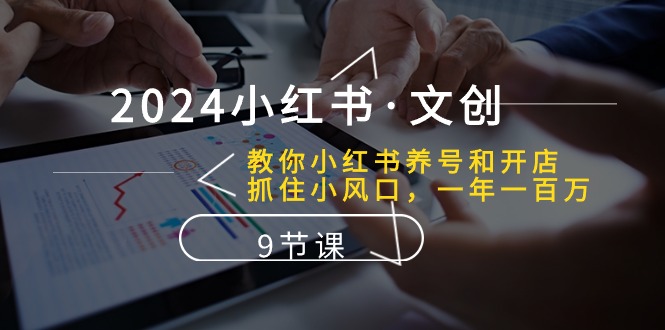 2024小红书文创：教你小红书养号和开店、抓住小风口 一年一百万 (9节课)| 网创圈