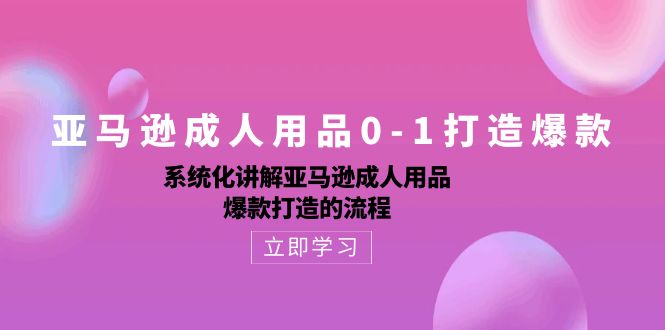 亚马逊成人用品0-1打造爆款：系统化讲解亚马逊成人用品爆款打造的流程| 网创圈