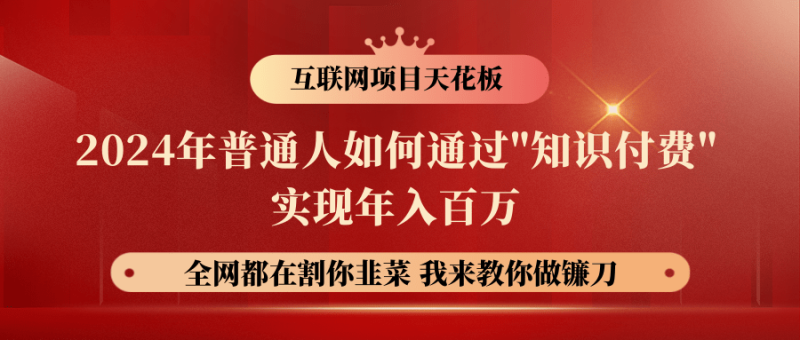 2024年普通人如何通过"知识付费"月入十万年入百万，实现财富自由| 网创圈
