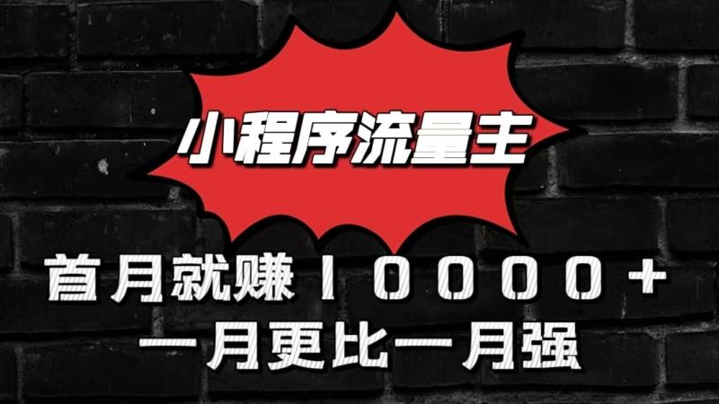 小程序流量主首月就赚10000+，一月更比一月强！小本创业首选| 副业网