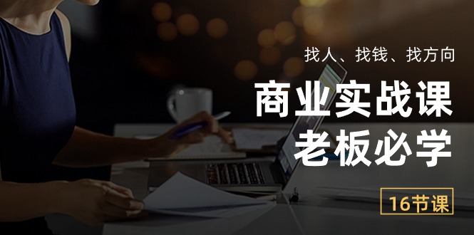 商业实战课【老板必学】：找人、找钱、找方向（16节课）| 网创圈
