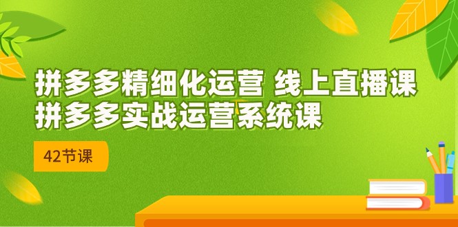 拼多多精细化运营 线上直播课：拼多多实战运营系统课（更新47节）| 副业网