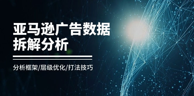 亚马逊广告数据拆解分析，分析框架/层级优化/打法技巧（8节课）| 网创圈