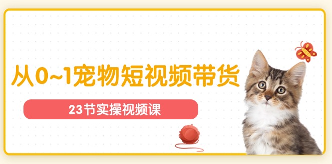 宠物行业从0~1宠物短视频带货实操课（23节课）| 网创圈